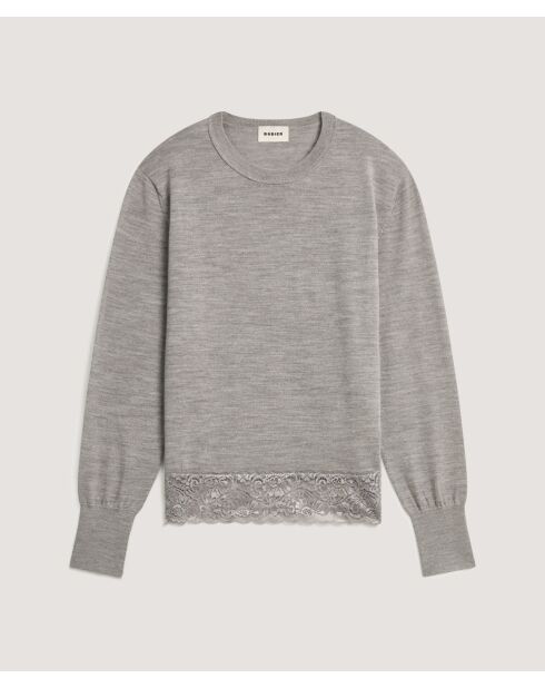Pull Marie Lou 100% Laine gris foncé