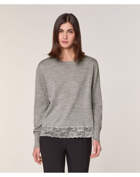 Pull Marie Lou 100% Laine gris foncé