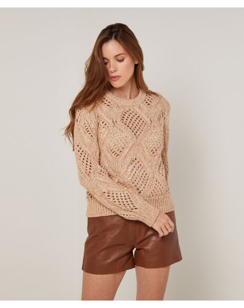 Pull Javotte en Coton & Laine beige ficelle