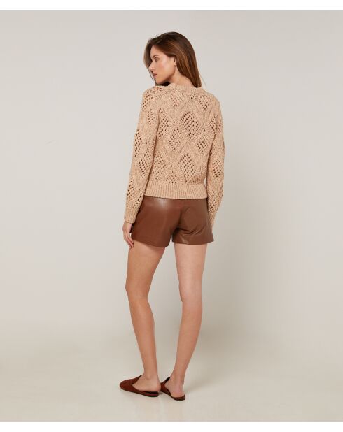 Pull Javotte en Coton & Laine beige ficelle