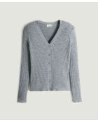 Gilet Mikaela 100% laine cache-coeur gris argent