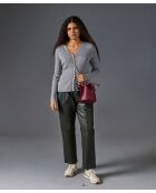 Gilet Mikaela 100% laine cache-coeur gris argent