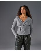 Gilet Mikaela 100% laine cache-coeur gris argent