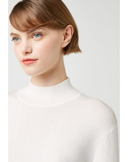 Pull Béryl col montant blanc écru