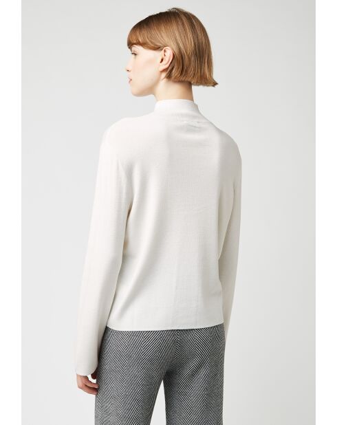 Pull Béryl col montant blanc écru