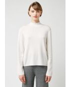 Pull Béryl col montant blanc écru