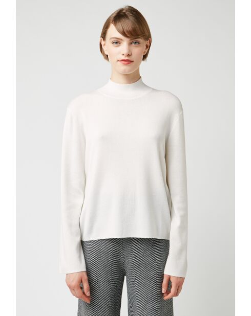 Pull Béryl col montant blanc écru