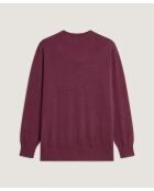 Pull Colette 100% laine col montant cotelé violet prune