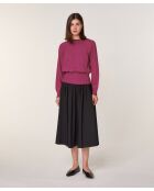 Pull Rhiana 100% laine col bicolore rose fuchsia