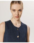 Gilet Maëva 100% laine sans manches milano bleu denim