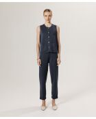 Gilet Maëva 100% laine sans manches milano bleu denim