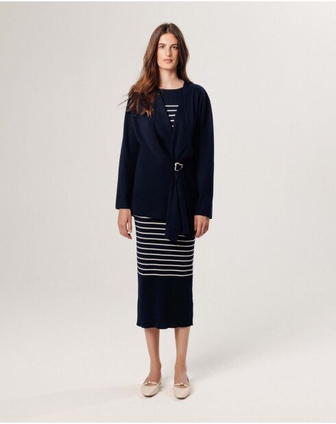 Gilet Joëlle ouvert bleu nuit