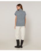 Pull Julie-Annacoll roulé sans manches bleu