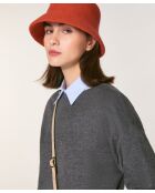 Pull Annouck 100% laine jacquard gris foncé