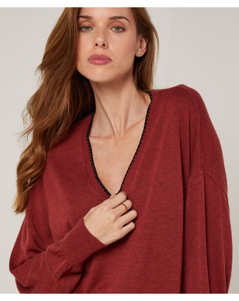 Pull Valéry en Laine mélangée rouge brique