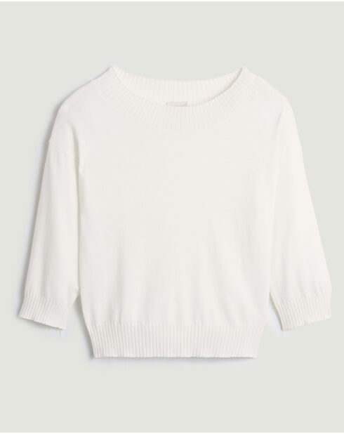 Pull Marie-Chantal ample blanc écru
