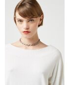 Pull Marie-Chantal ample blanc écru