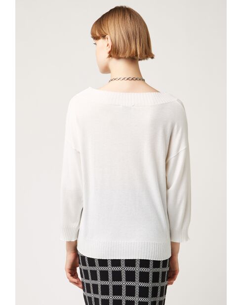 Pull Marie-Chantal ample blanc écru