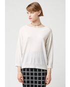 Pull Marie-Chantal ample blanc écru
