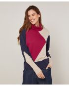 Pull Priscille en Laine mélangée rouge grenat