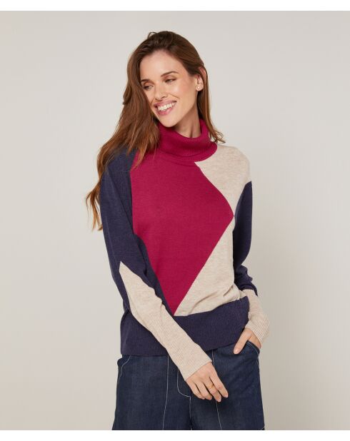 Pull Priscille en Laine mélangée rouge grenat