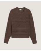 Pull Colombine ajouré marron havane