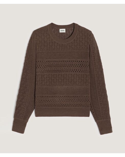 Pull Colombine ajouré marron havane
