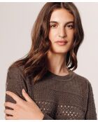 Pull Colombine ajouré marron havane