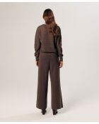 Pull Colombine ajouré marron havane