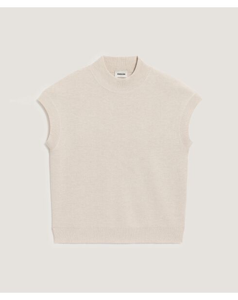 Pull Cerise manches courtes col monta blanc écru