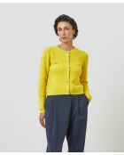Cardigan Raven 100% Cachemire boutons et poches jaune