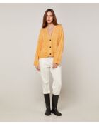 Gilet Lilith col V chiné jaune