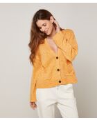 Gilet Lilith col V chiné jaune