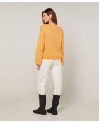 Gilet Lilith col V chiné jaune