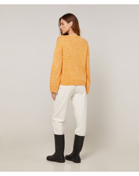 Gilet Lilith col V chiné jaune