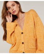 Gilet Lilith col V chiné jaune