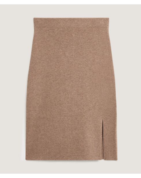 Jupe Anaëlle en Laine & Cachemire marron camel