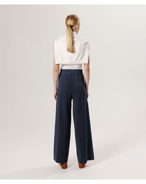 Pantalon Ursula 100% laine large bleu denim