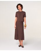 Gilet Roberte col rond marron écorce