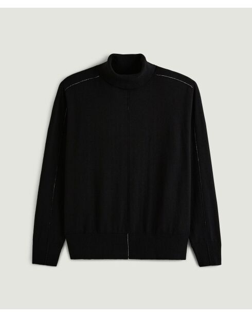 Pull Mahaut, col roulé noir