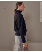 Pull Mahaut, col roulé noir