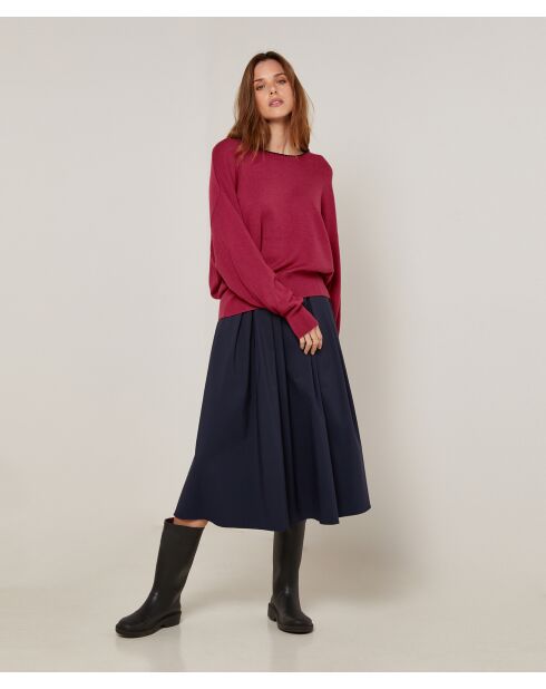 Pull Marjorie en Laine mélangée rouge grenat