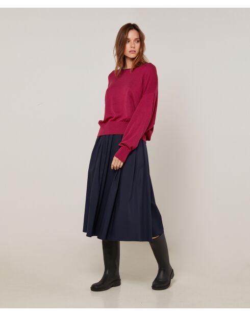 Pull Marjorie en Laine mélangée rouge grenat