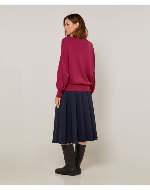 Pull Marjorie en Laine mélangée rouge grenat