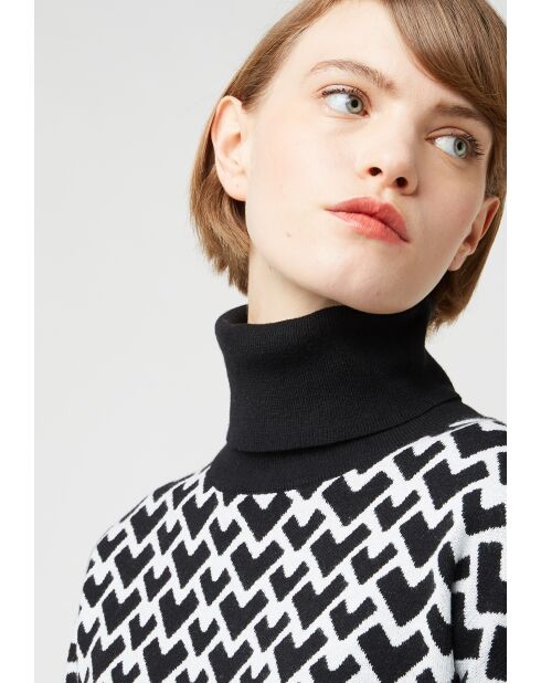 Pull Claire-Alix court jacquard col roulé noir