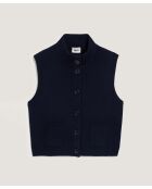 Gilet Kylie manches courtes col montant bleu nuit