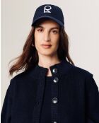 Gilet Kylie manches courtes col montant bleu nuit