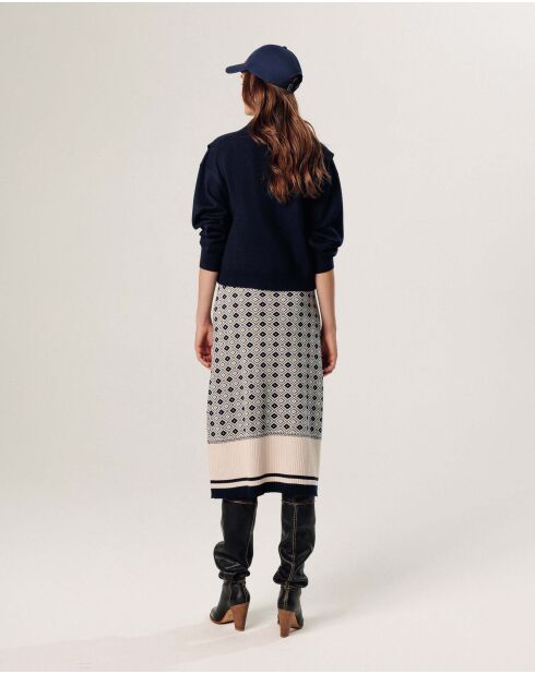 Gilet Kylie manches courtes col montant bleu nuit