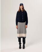 Gilet Kylie manches courtes col montant bleu nuit