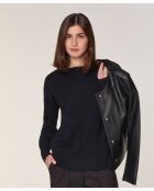 Pull Iseult en laine jacquard noir